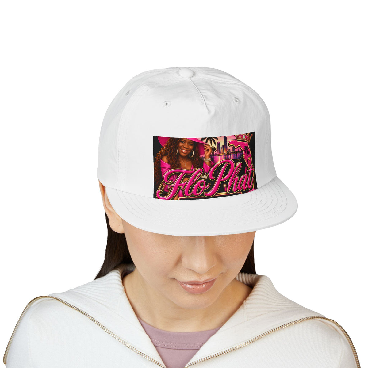 Surf Cap — FloPhat Pink Retro Beach Graphic Hat