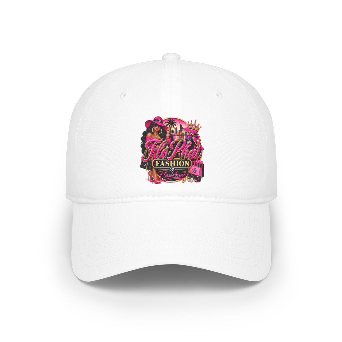 FloPhat Fashion Low Profile Baseball Cap - Retro Tropical "Aloha Fashion" Embroidery