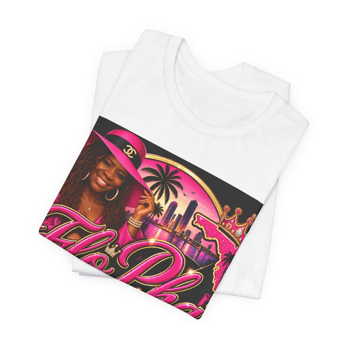 FloPhat Fashion Tee — Pink Miami Glam Graphic T‑Shirt