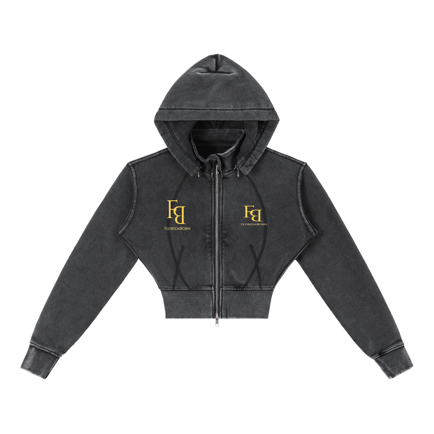 Floridaborn Vintage Washed Cropped Fleece Hoodie