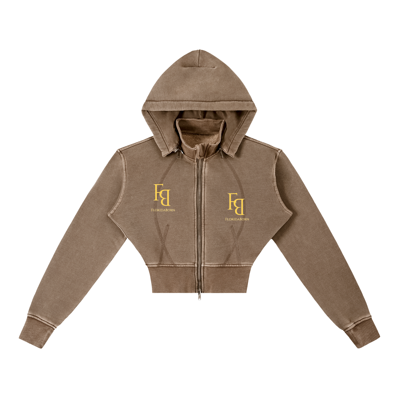 Floridaborn Vintage Washed Cropped Fleece Hoodie
