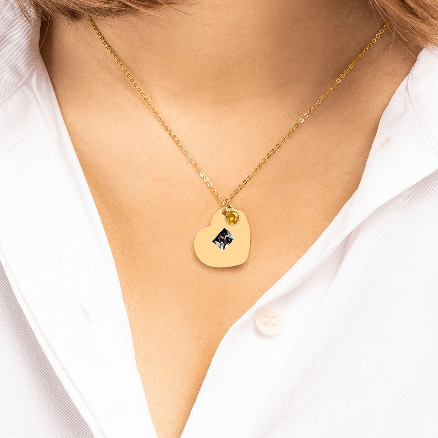 Floridaaborn International Fashion Doll Heart Necklace with Birthstone